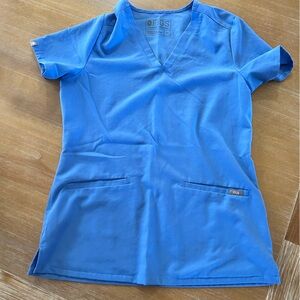 FIGS Ceil Blue Scrub Top XS
